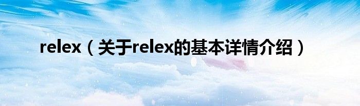 relex（关于relex的基本详情介绍）