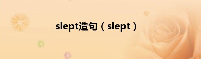 slept造句（slept）