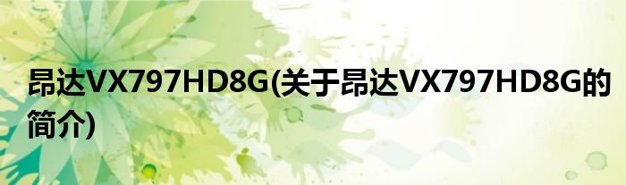 昂达VX797HD8G(关于昂达VX797HD8G的简介)